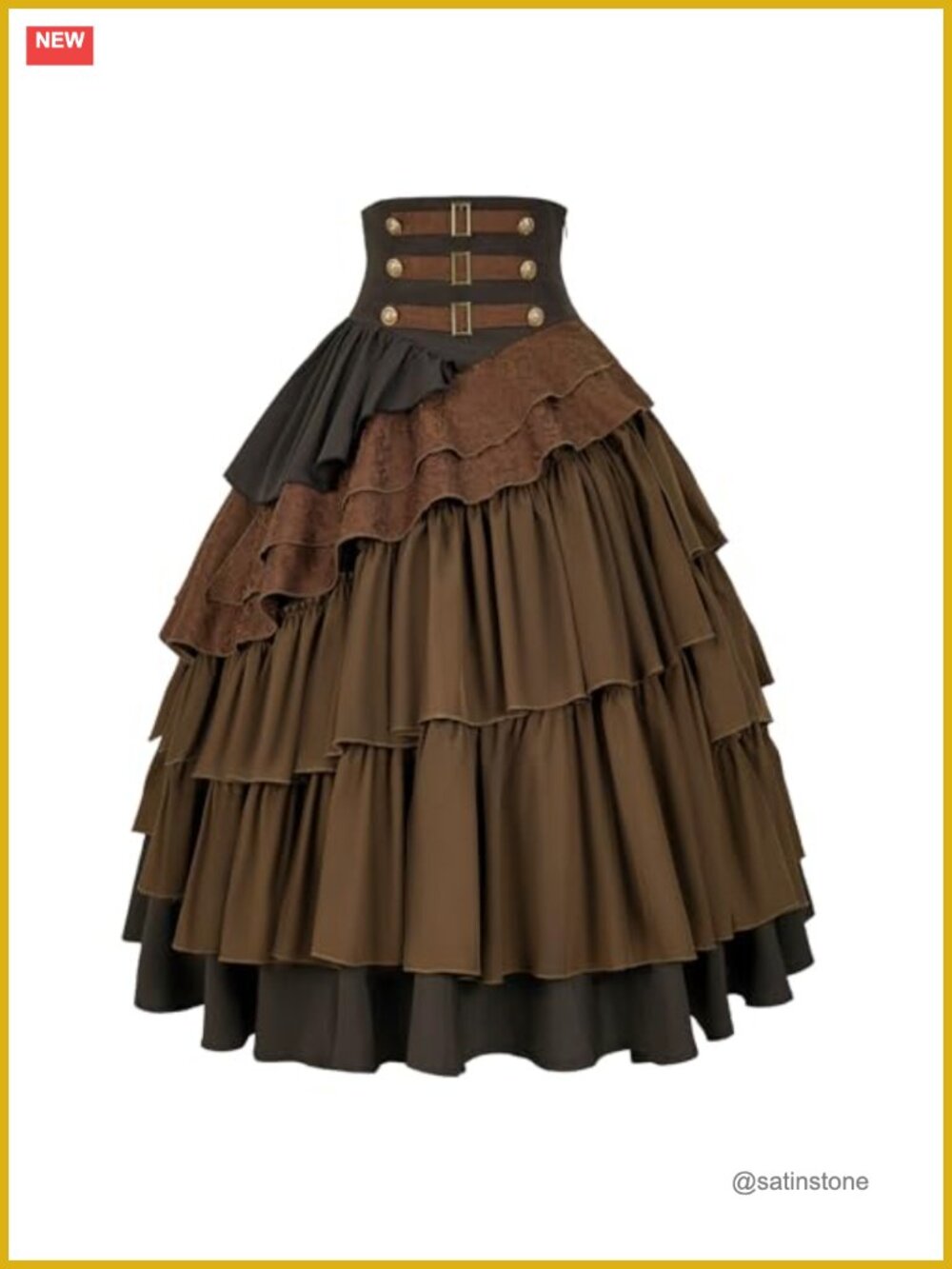 Polyester Steampunk Skirt Gothic High Waisted Ruffle Pirate Costume